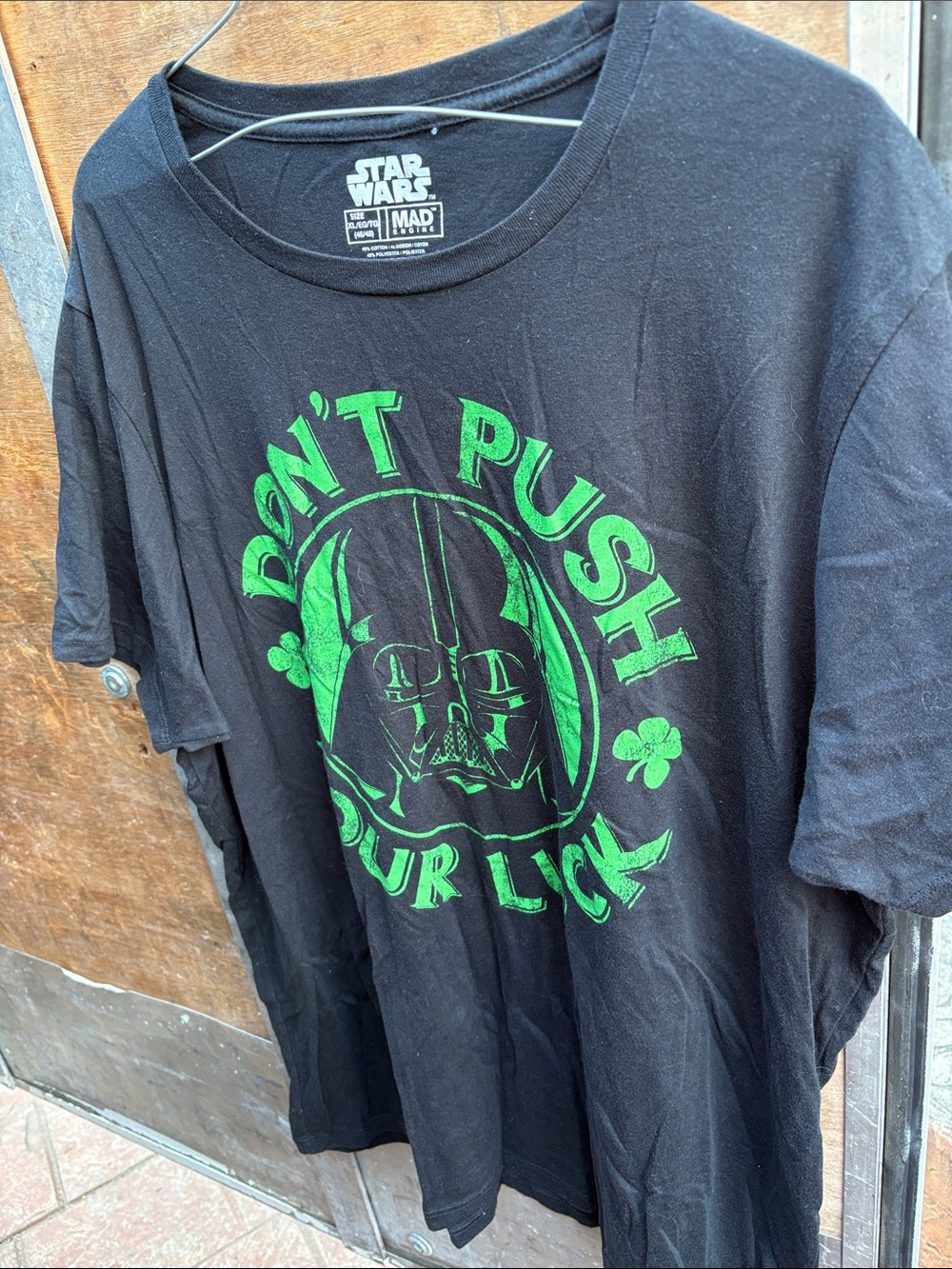 Star Wars Black Tee with Neon Green Vader Graphic